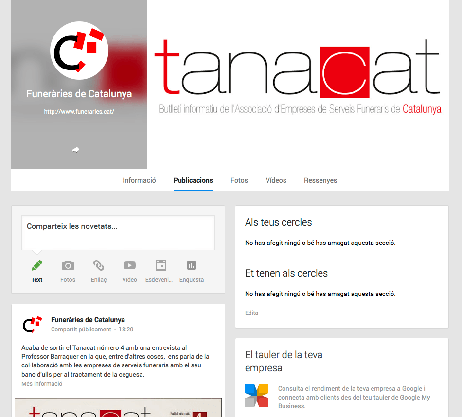 Nou canal Youtube i pàgina Google+ de l’Associació